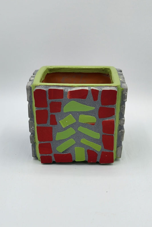 Mosaic Christmas container-planter