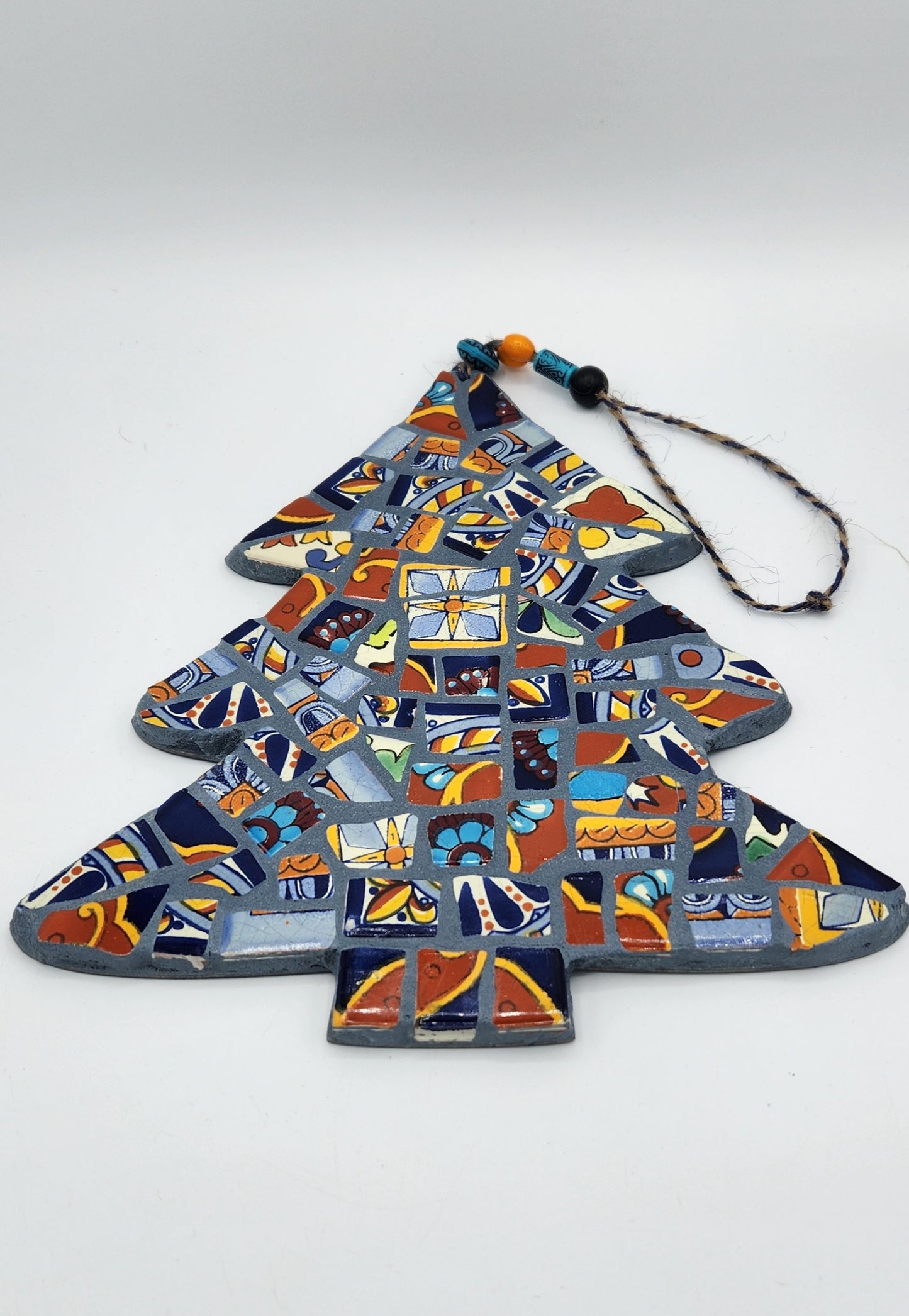 Colorful hanging mosaic Christmas tree