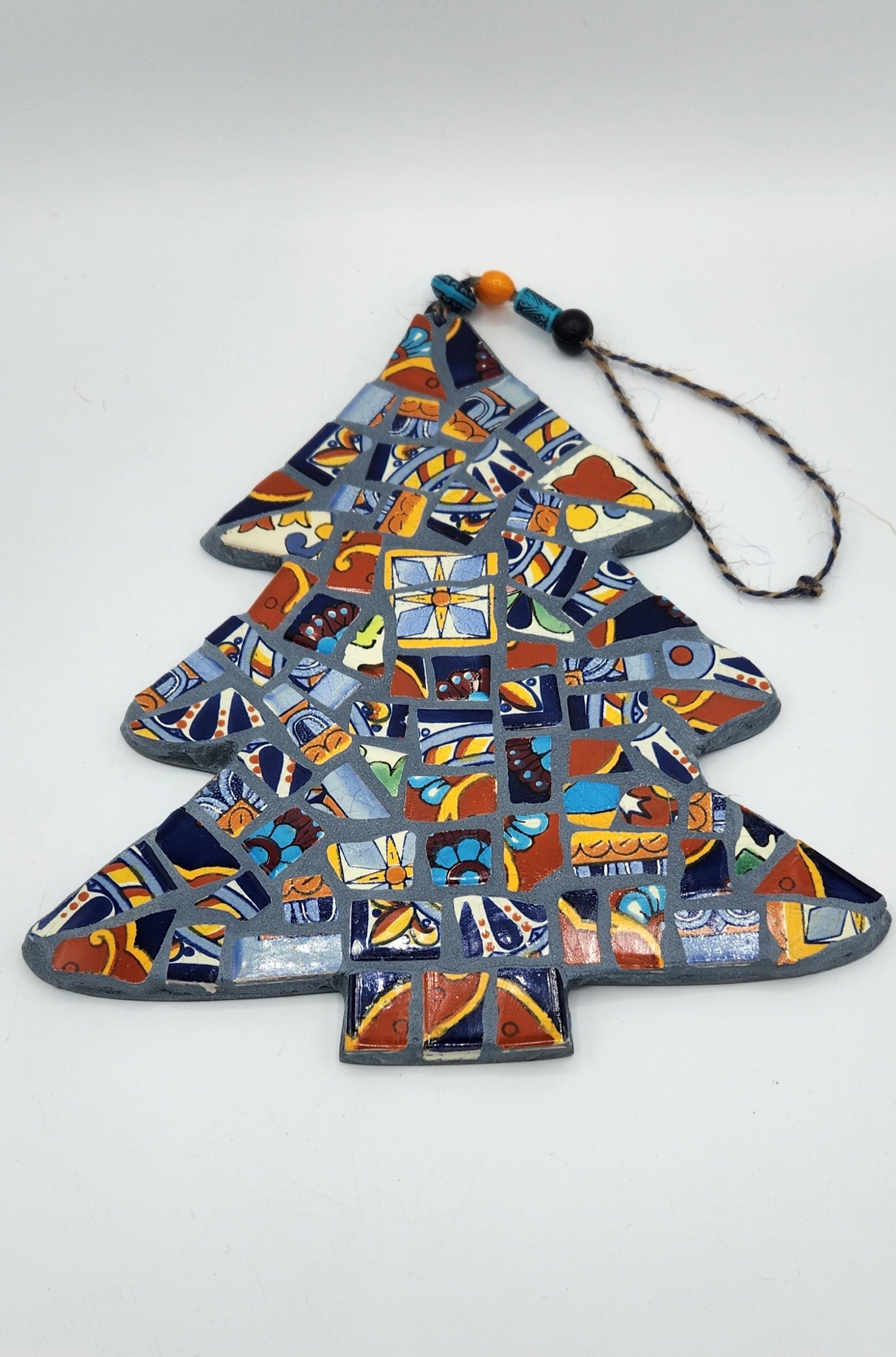 Colorful hanging mosaic Christmas tree