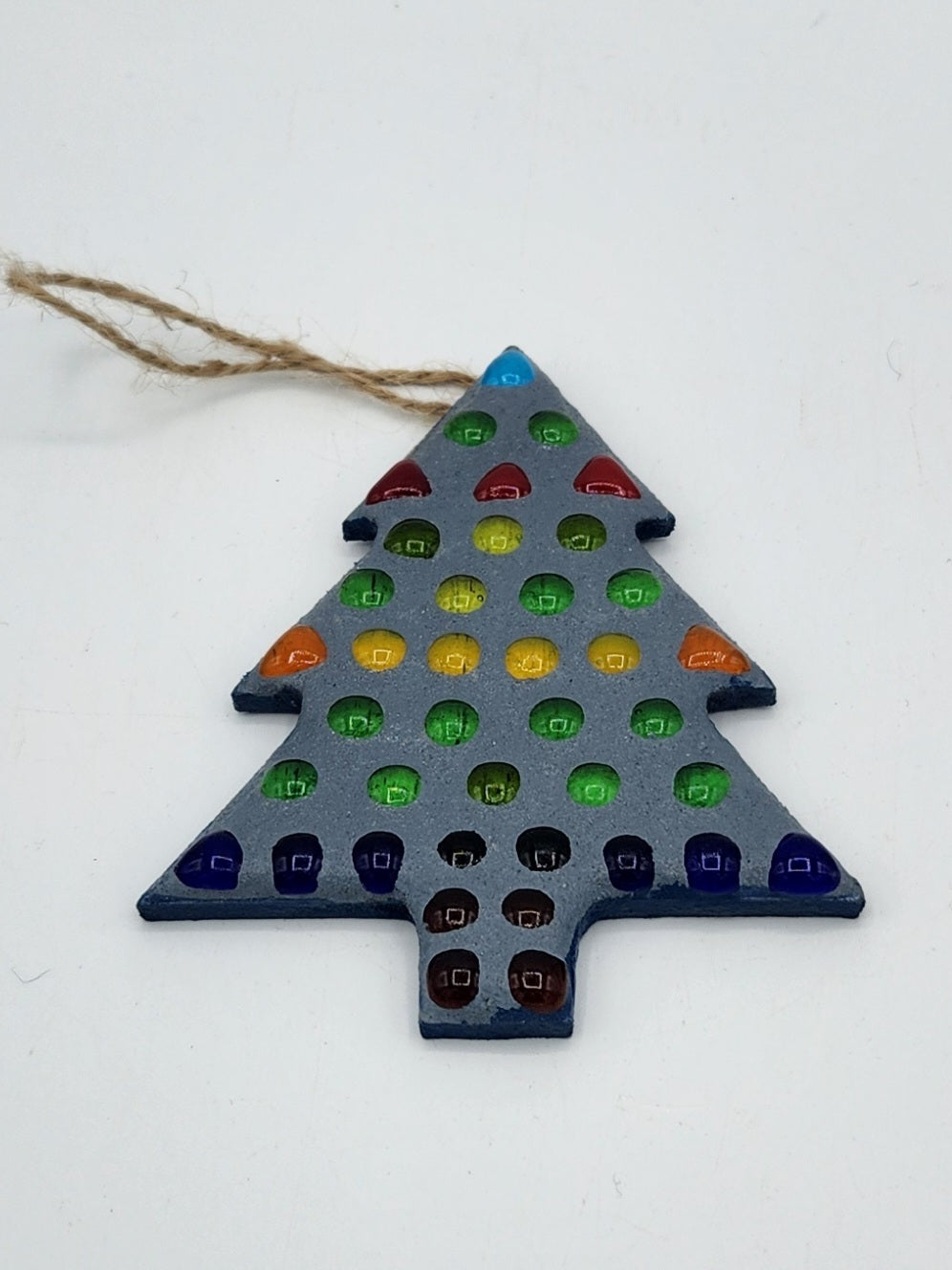 Mosaic hanging Christmas tree ornament