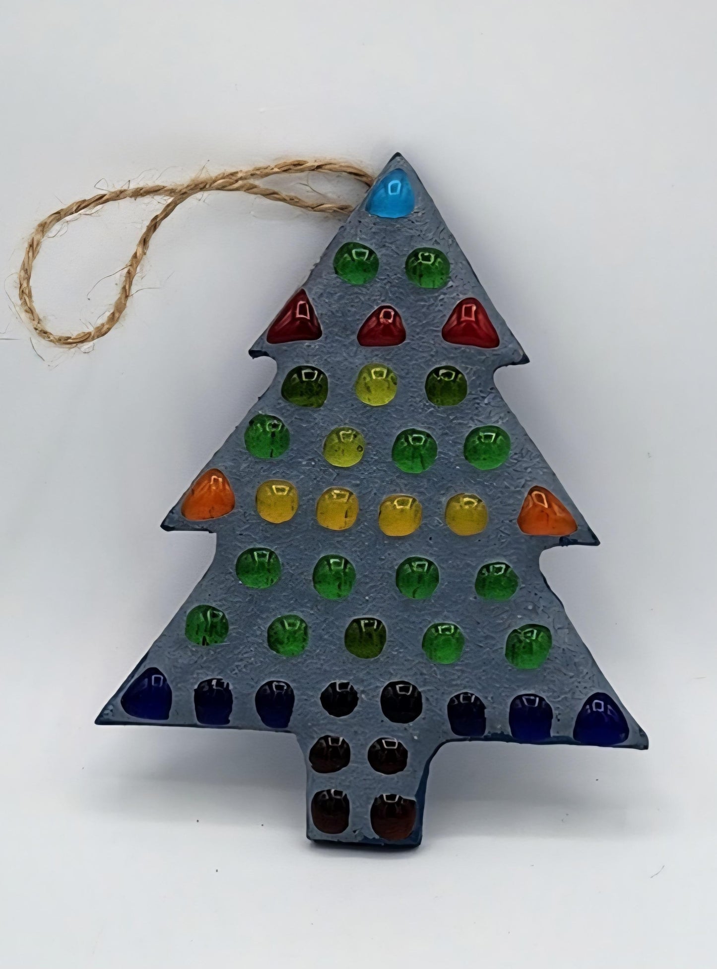 Mosaic hanging Christmas tree ornament