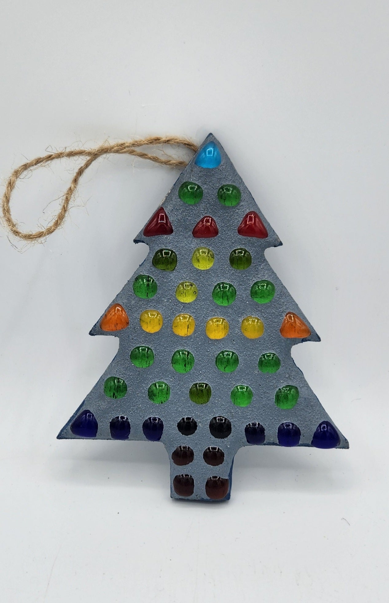 Mosaic hanging Christmas tree ornament