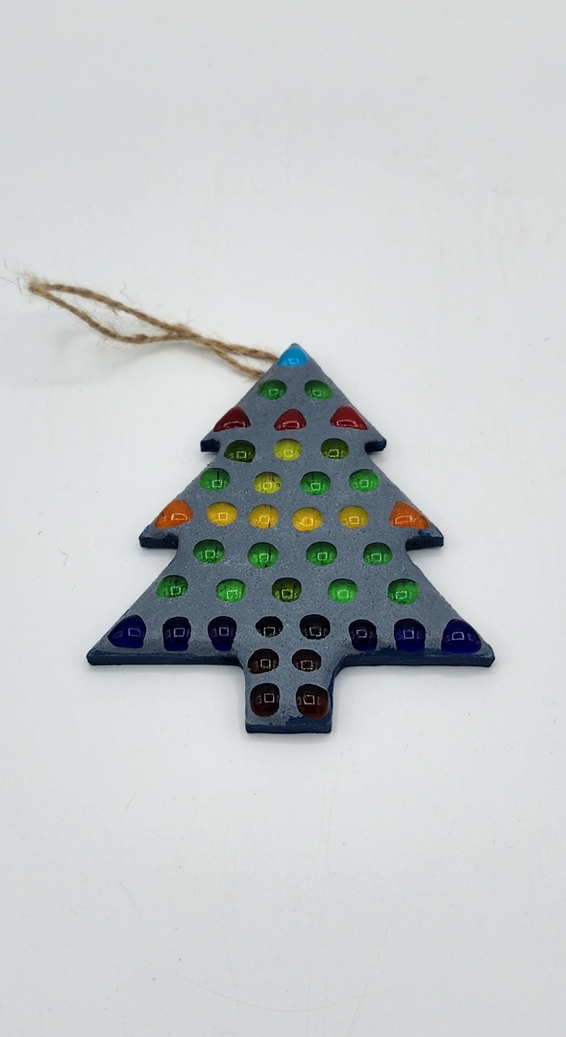 Mosaic hanging Christmas tree ornament