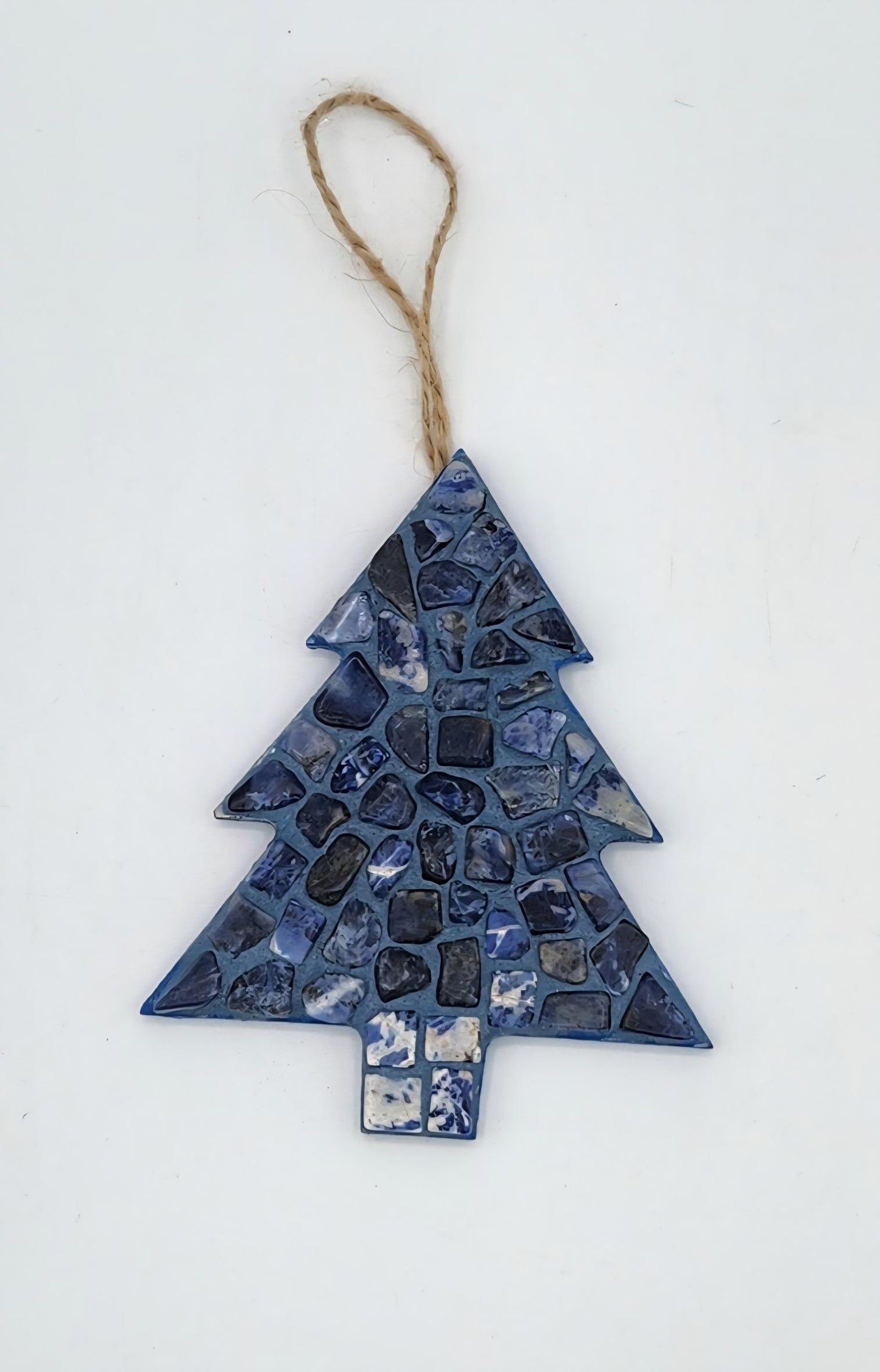 Mosaic hanging Christmas tree ornament