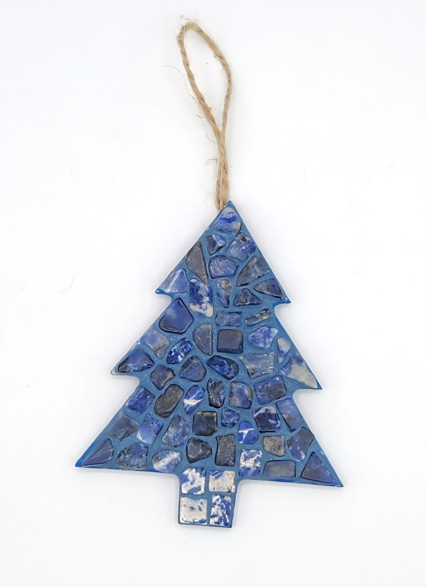 Mosaic hanging Christmas tree ornament