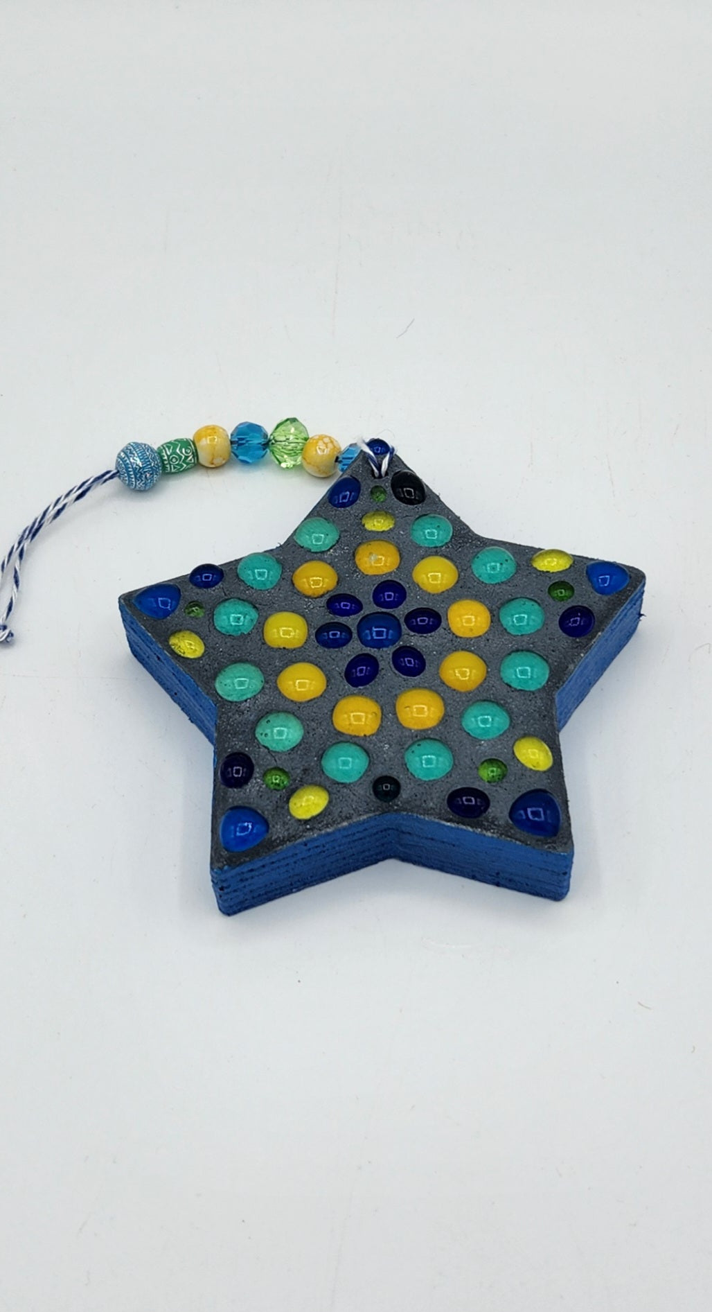 Mosaic hanging Christmas star ornament