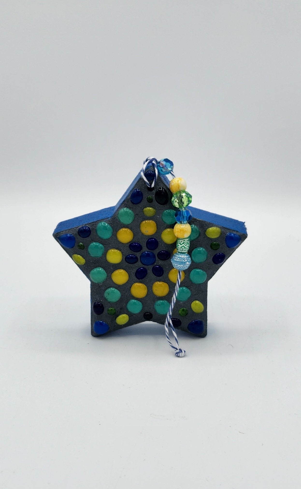 Mosaic hanging Christmas star ornament