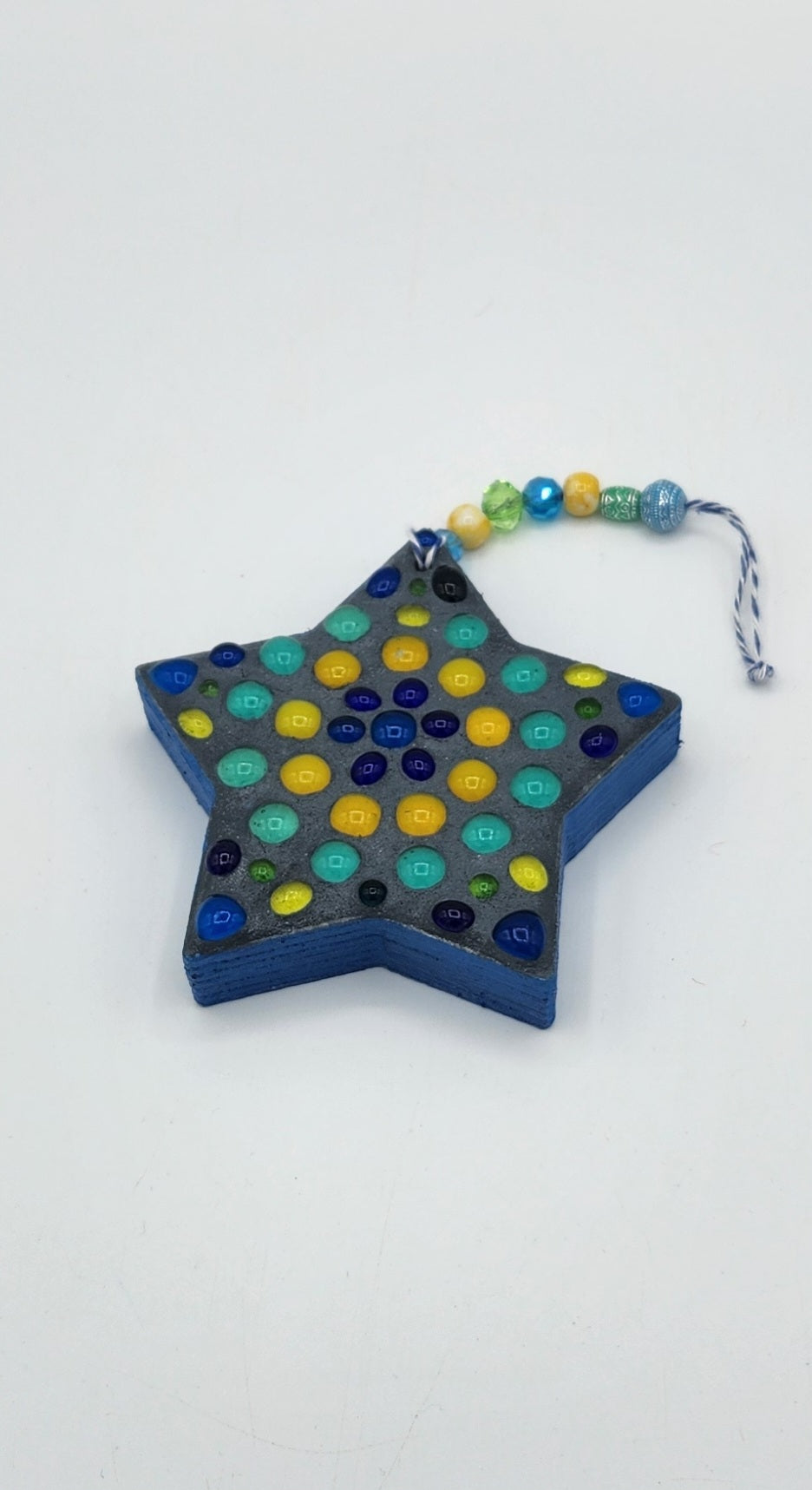 Mosaic hanging Christmas star ornament