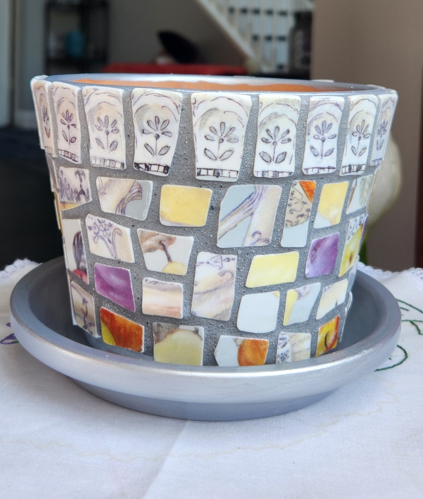 Mosaic planter pot
