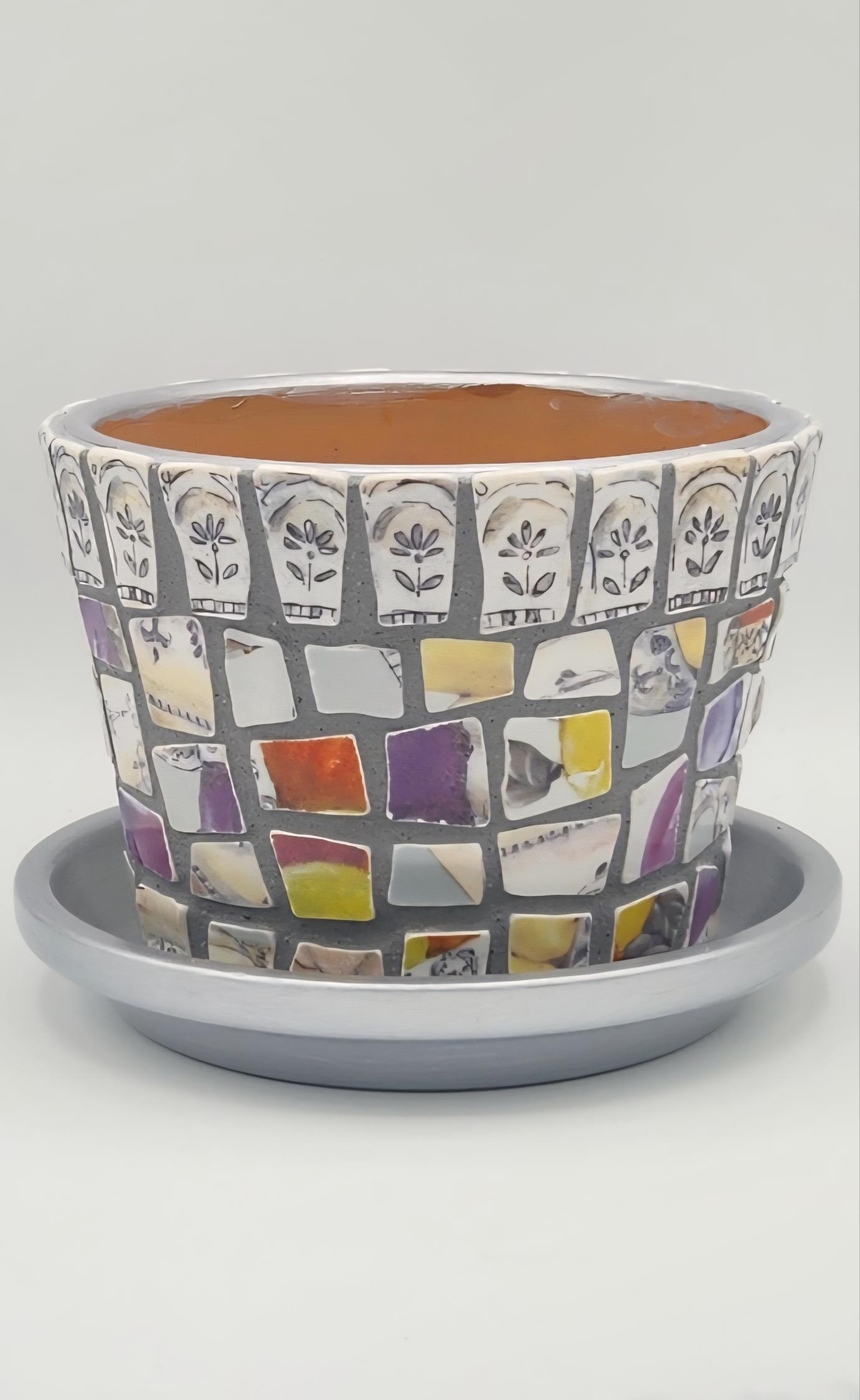 Mosaic planter pot
