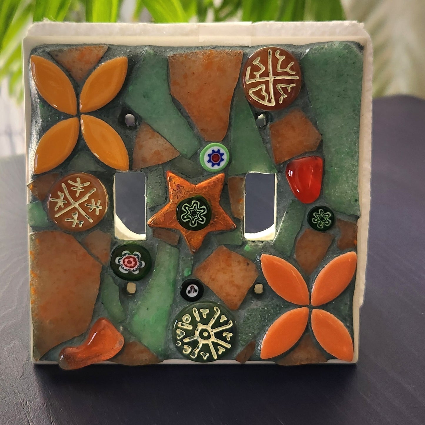 Mosaic light switch cover.